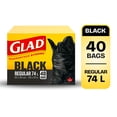 thumbnail image 1 of Glad Sacs à Ordures Noirs - Régulier 74 Litres, 1 of 5