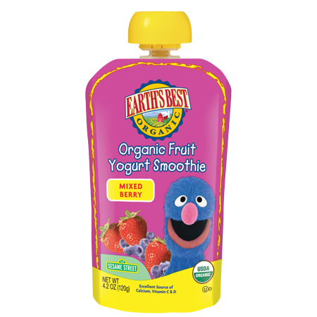 Earth's Best Organic Fruit Yogurt Smoothie, Mixed Berry, 4.2 Ounce (Pack of 6)
