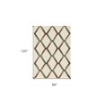 thumbnail image 3 of 2' x 8' Cream or Gold Geometric Diamond Wool Runner Rug, 3 of 10