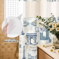 thumbnail image 3 of No Hook Shower Curtain, Eiffel Tower Shower Curtains for Bathroom with See Through Top Window, European Architectural Retro Hand-Painted Waterproof & Washable Bath Curtain Stall 48"x72", 3 of 9