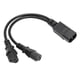 thumbnail image 4 of Cables de alimentación divisores en Y hembra IEC320 C14 a 2 X C13 1 en 2 salidas 2500W 10A 250V Cable de extensión de alimentación para monitores LCD, 4 of 5