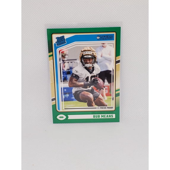 2024 Panini Donruss Rated Rookie Bub Means #362 Press Proof Green