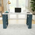 thumbnail image 2 of Ada Home Decor Furniture 4 Tier White Turquoise Briscoe Modern Desk, 2 of 8