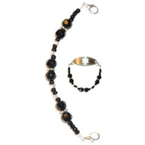 Hidden Hollow Beads Black women's Medical Alert ID Interchangeable Replacement Bracelet