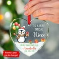 thumbnail image 2 of to A Very Special Niece Glass Ornament Christmas, Personalized Ornament Git for Baby Girls Granddaughter from Uncle, Penguin Niece Keepsake Xmas, Custom Name Text & Year Special Nieces Ornaments, 2 of 5