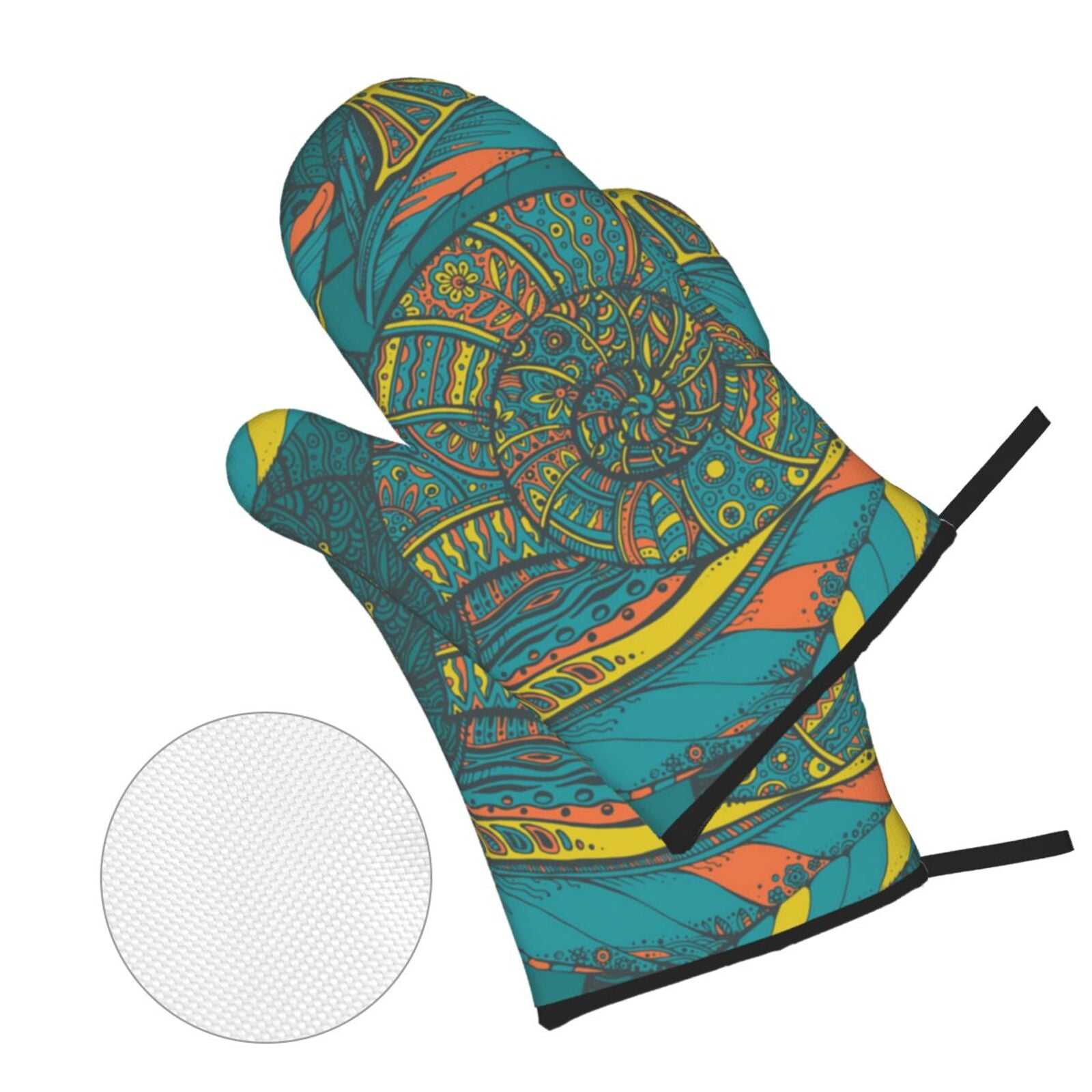 Ornamental Snails Abstract Snail 4Pcs Oven Mitts and Pot Holders Sets Oven Kitchen Gloves Hot Pads for Cooking BBQ Baking Grilling
