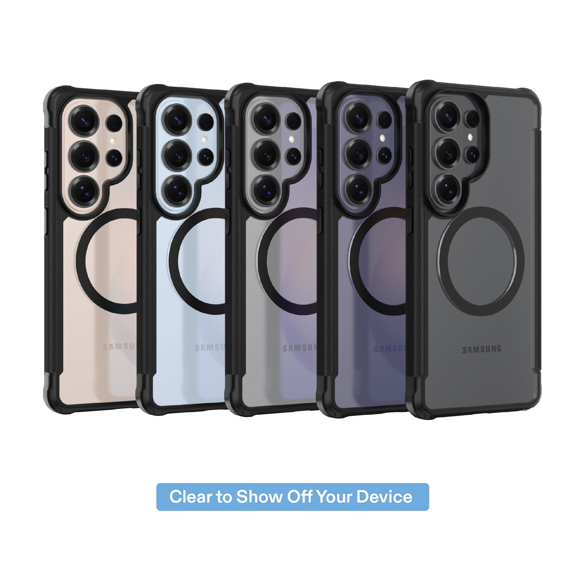 onn Magnetic Compatible Dual-Layer Phone Case for Samsung Galaxy S26 Ultra - Black/Clear