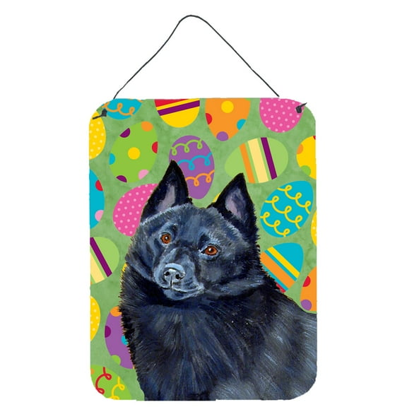 Schipperke Easter Eggtravaganza Aluminium Metal Wall or Door Hanging Prints