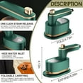 thumbnail image 4 of Travel Steamer for Clothes Portable Mini, 15s Fast Heating, 1300W Handheld Multifunctional Steam Iron for Dry and Wet Ironing, 180° Rotatable & Lightweight Design, Ideal for Home and Travel, Green, 4 of 7