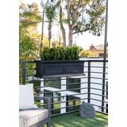 Veradek Brixton Railing Window Box 36 Plastic Planter 2-Pack Black