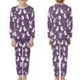 thumbnail image 3 of DISNIMO Purple Halloween Ghost Pajamas for Kids Girls Pajama Sets Size 7-8 Kids 2 Piece Pajama Set Girls Pjs for Boys Long Sleeve Pajamas with Pockets Kids Sleepwear Sets, 3 of 7