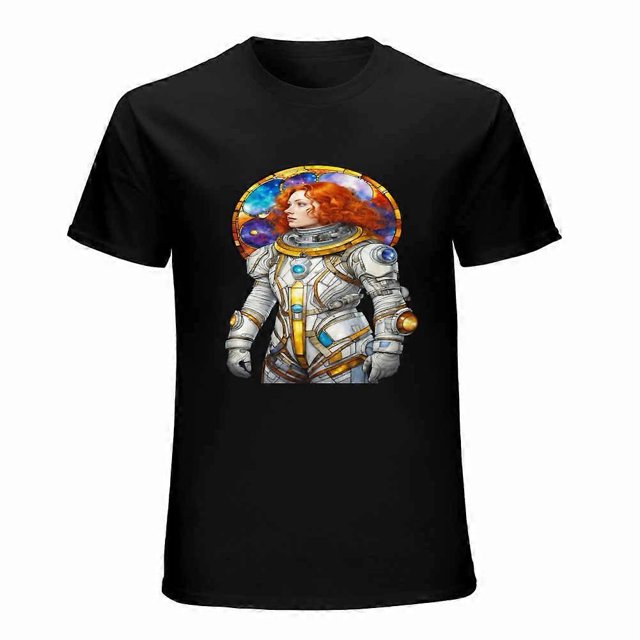 Ginger Hair Space Women Astronaut T-shirt Tee Oversized SF style Short Sleeve Top
