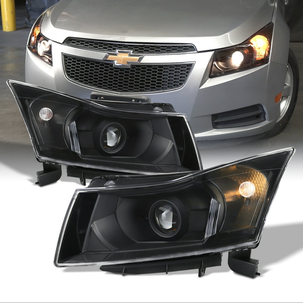 Fit 2011 2012 2013 2014 2015 Chevy Cruze Black Projector Headlights
