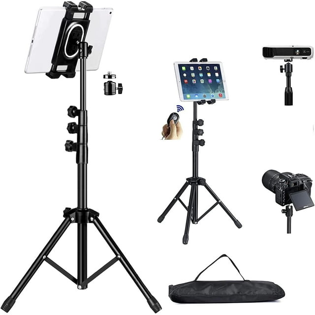 Trípode para Tableta para Soporte de Piso iPad, Soporte de Trípode Pro para Grabación de Video, Soporte para iPhone con. Trípode Giratorio 360 de Aluminio Remoto Ajustable de 68 "de Alto para iPhone 13 Pro Max/proyector/cámara