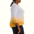 thumbnail image 2 of Adyson Parker Women's Plus 3/4 Sleeve Ombre Dip Dye Soft Cotton Blend Knit Sweater, 2 of 4