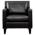 thumbnail image 3 of Armen Living Dallas Leather Sofa Chair with Cowhide Side Panels in Black, 3 of 3