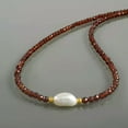 thumbnail image 2 of K-KED Natural 3mm Red Garnet Pearl Beaded Handmade Strand Women Necklace 14-28 in -22 in, 2 of 6