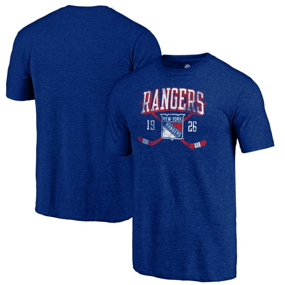 Men's  Blue New York Rangers Line Shift Tri-Blend T-Shirt