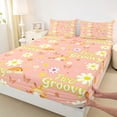 thumbnail image 3 of Homewish Groovy Flowers Full Size Sheets 4-Piece for Boys Girls,Cartoon Rainbow Butterfly Breathable Bed Sheets,Kawaii Cute Lightweight Sheet Sets,Microfiber Bedroom Decor, 3 of 7