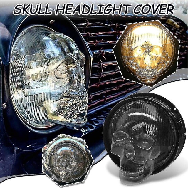Skull Headlight Cover High Beam Light Cover Car Accessory 5.75inch