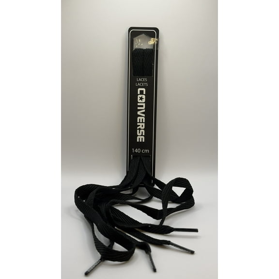 Converse Unisex Replacement Cord Shoe Laces Flat Style Shoelaces (Black, 54)