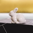 thumbnail image 4 of Mini Ceramic Rabbit Figurines Set of 1-3Pcs, Porcelain Easter Bunny Tabletop Decorations, Modern Vintage Rustic Farmhouse Centerpiece for Tray, Mantels & Home Decor, 4 of 4
