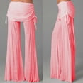 thumbnail image 6 of gbyLJF Womens Wide Leg Yoga Pants Smocked Waist Palazzo Pants Mid Rise Plus Size Flowy Dance Trousers Casual Pants Pink XL, 6 of 6