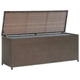 thumbnail image 1 of vidaXL Garden Storage Box Brown 120x50x60 cm Poly Rattan, 1 of 4