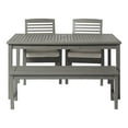 thumbnail image 6 of Walker Edison 4-Piece Simple Outdoor Patio Dining Set - Grey Wash, 6 of 10