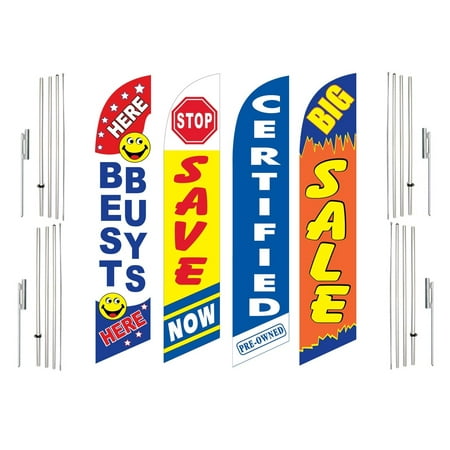4 Swooper Flags With 4 Pole Kits Best Buys Here Save Now Certified Big Sale