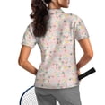 thumbnail image 2 of COEQINE Women Short Sleeve Golf Shirts Easter Egg Tulip Brush Pen Print Moisture Wicking Golf Polo Tops Quick Dry Fit Lightweight Tennis Activewear V Neck 1/4 Zip Sportswear, XS, 2 of 7