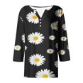 thumbnail image 5 of Fiudx Liquidación de Ofertas Flash Blusa de Manga 3/4 Corta Estampada a La Moda para Mujer, Blusa Informal con Cuello Redondo, 5 of 5
