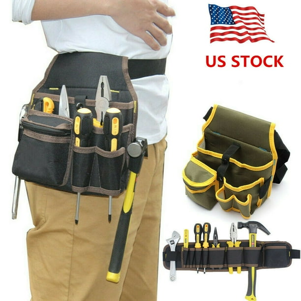 Electrician Open Top Tool Bag with Waist Belt, Hardware Toolkit Storage