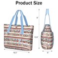thumbnail image 3 of Tote Bag for Women - Red and Green Christmas Snowman Pattern Shoulder Bag - Large Utility Work Duffle Bag with Zipper Handbag for Travel, Work, Sprots, 3 of 5