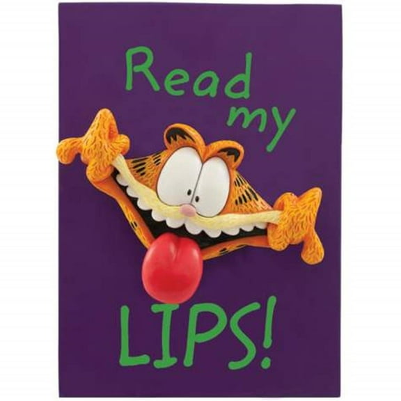 7 Inch Read My Lips! Smiling Garfield Collectible Bobble Plaque