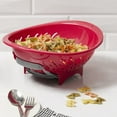 thumbnail image 6 of Home Basics Colander Bowl With Slide Open Bottom, Red, 6 of 6
