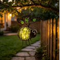 thumbnail image 3 of Brixlen Green Solar Wrought Iron Bee Hanging Light, Waterproof LED Garden Ornament Lamp, Solar Powered Hanging Decor for Yard Patio Porch Tree Outdoor Decorations, 3 of 4