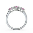 thumbnail image 3 of 0.45 Ct Round Shape Genuine Diamond Pink Sapphire Half Eternity Band for Anniversary 14K White Gold Size 11.5, 3 of 7