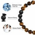 thumbnail image 3 of Adjustable Unisex 8mm Magnet Charm Beads Stretch natural stone beads Bracelet (Tiger Eye with Lava), 3 of 3