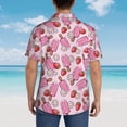 thumbnail image 6 of Xecao Strawberry Popsicle print Hawaiian shirt - a stylish short-sleeve button-down for men, perfect for casual beach and tropical outings., 6 of 9