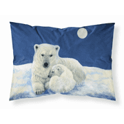 Polar Bears Moonlight Snuggle Fabric Standard Pillowcase-30 x 20.5-