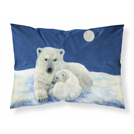 Polar Bears Moonlight Snuggle Fabric Standard Pillowcase-30 x 20.5-