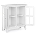 thumbnail image 5 of Simpli Home Artisan 30 inch Wide Solid Wood Transitional Low Storage Cabinet in White, 5 of 8