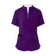 thumbnail image 3 of MLQIDK Scrub Sets for Woman Plus Size Nursing Top Stretchy V-Neck Scrub Pants and Tops Scrub Sets Medical Scrubs Uniformes De Enfermeras De Mujer Purple S, 3 of 7