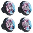 thumbnail image 2 of 4 Pcs Zebra Knobs for Kitchen Cabinet Cupboard Dresser Bookcase Drawer Pulls Handles Round Home Decor, 2 of 8