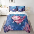 thumbnail image 2 of Castle Fairy Kids Kawaii Axolotl Bedding Comforter Set,Sea Salamander King Bedding Sets, 2 of 8