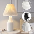 thumbnail image 4 of 22 Inch Speckled Ceramic Table Lamp, Textured Minimalist Design, Soft Warm Glow Bedside Light for Bedroom Study Office Home Decor, 4 of 6