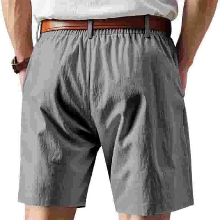 Fashion YLSDY Men's Linen Shorts Summer Pleated Business Casual