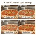 thumbnail image 7 of ODIKA 8'x10' Washable Area Rug Orange Rust Geometric Medallion Intricate Motif with Floral Accents for Living Room, Under Sectional, Family , Durable, Non-Slip, 7 of 7