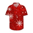 thumbnail image 3 of SDNall Christmas Vacation Hawaiian Shirt Men Funny Xmas Snowflake Short Sleeve Button Down Bowling Shirts Holiday Party Tops (S-5XL,Red), 3 of 5